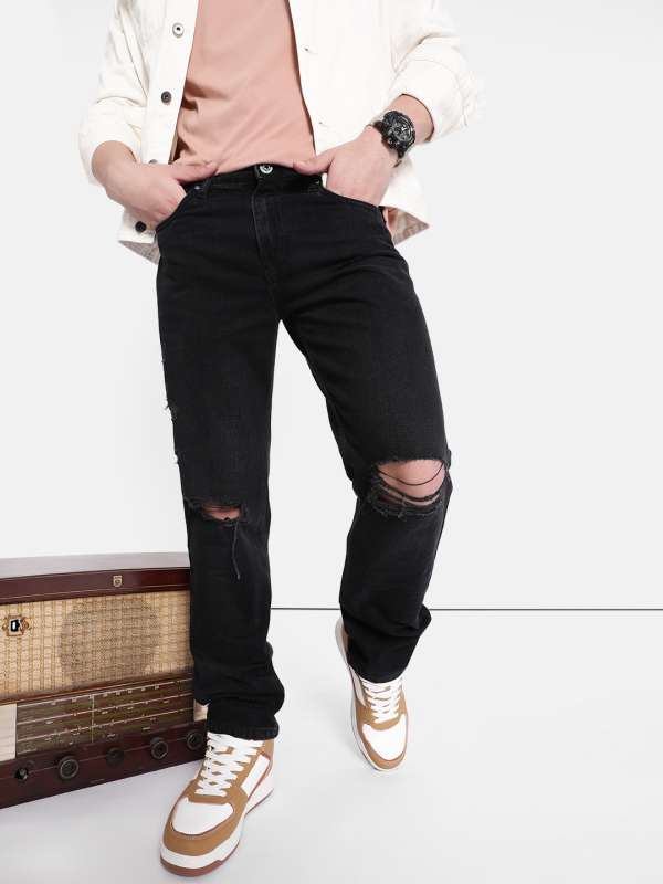 Black ripped jeans outfit mens sales