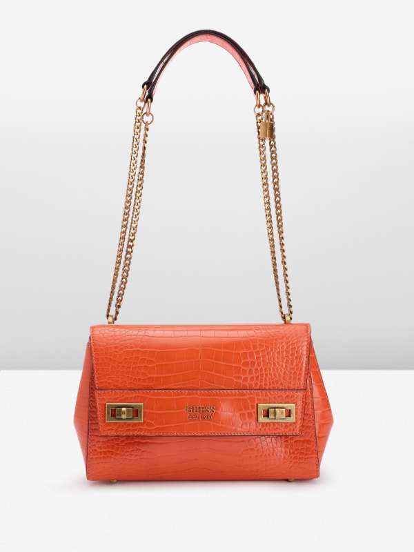 Guess shop orange handbag