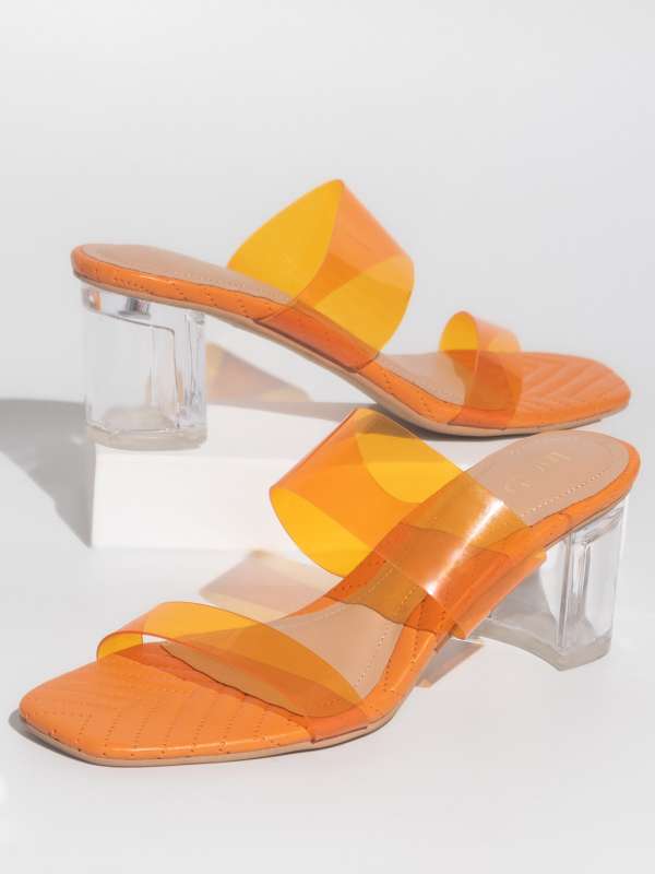 Orange and cheap clear heels