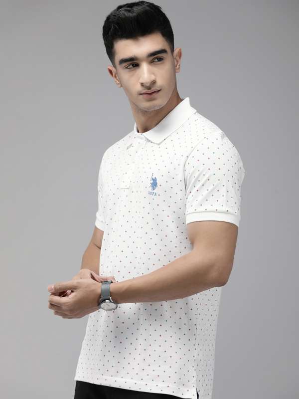 Us Polo Assn Men White Self Design Collar Tshirts Buy Us Polo Assn Men White Self Design Collar Tshirts online in India
