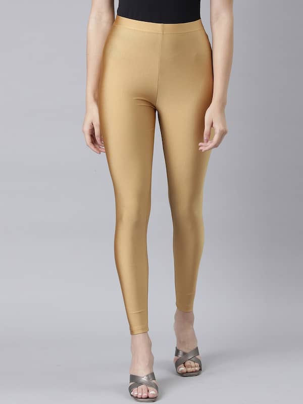 Plain GOLD Comfort Lady Shimmer Ankle Length Leggings, Size: Free Size at  Rs 499 in Mumbai