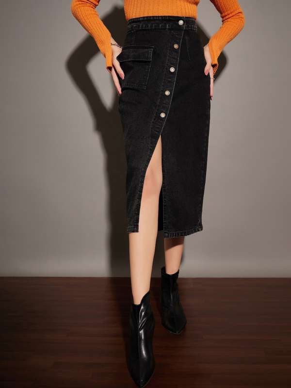 Shop Online Girls Navy Solid Skirt Leggings at ₹739