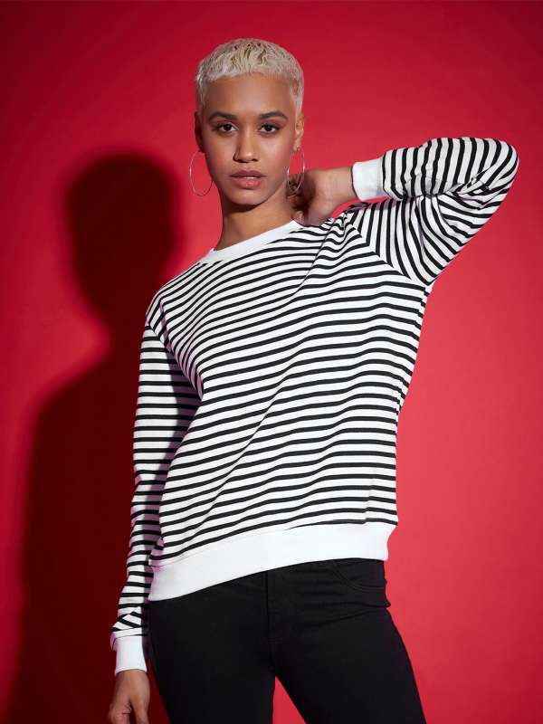 Black White Striped Sweatshirts Buy Black White Striped