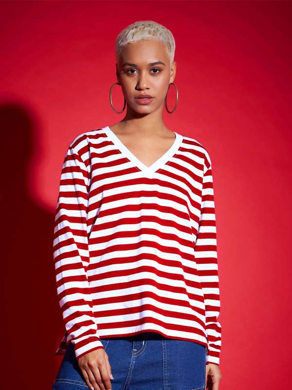 Striped sales sweatshirt women