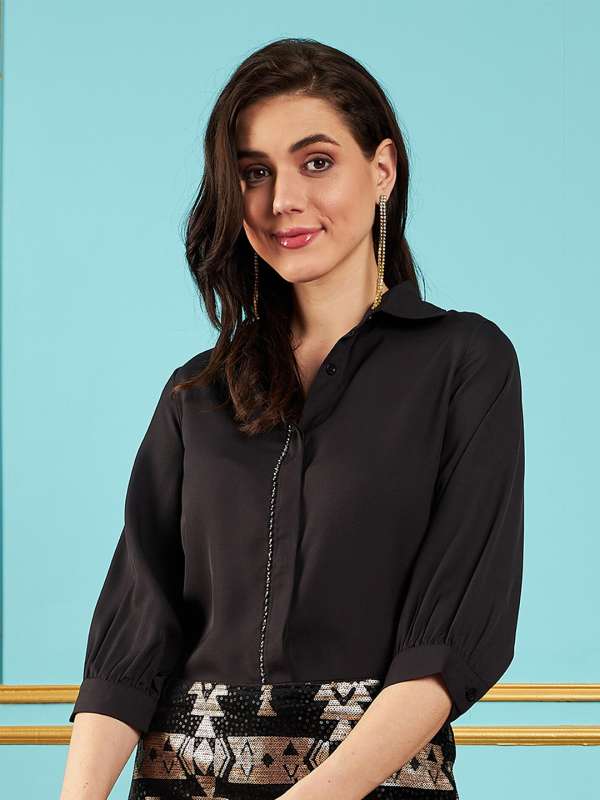 Black shirt sales party wear