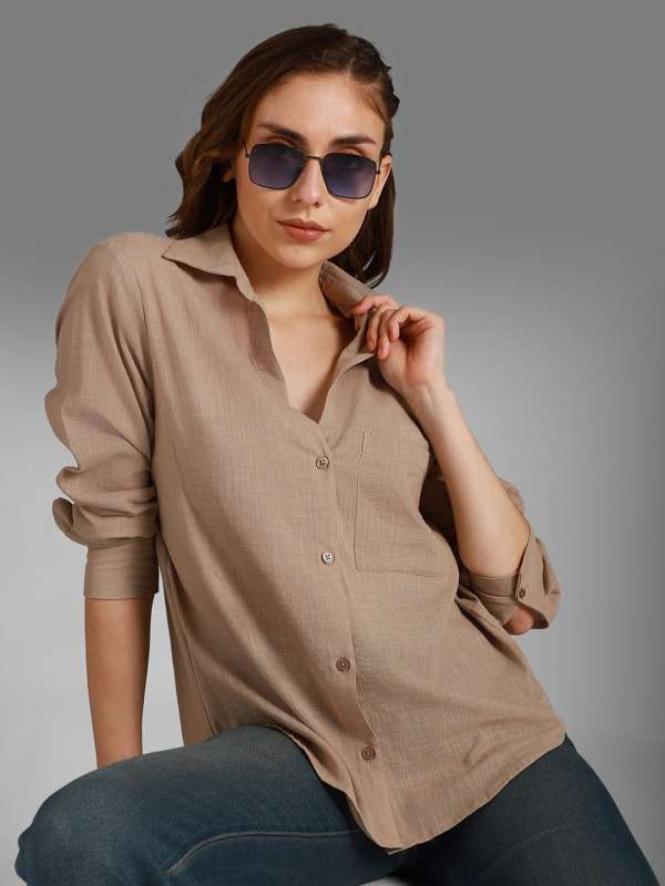 Brown shirt women outlet