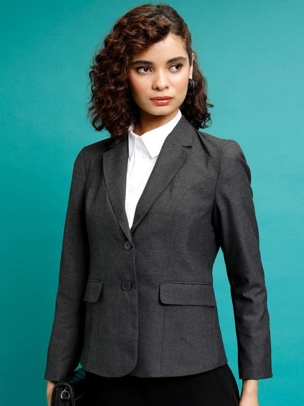 Dark grey blazer sale womens