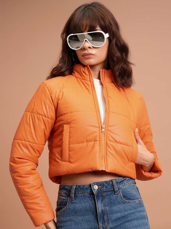 Orange bubble coat women's hotsell