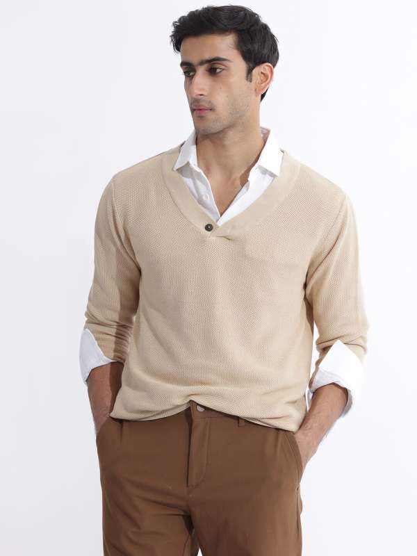 Cream sweater mens cheap