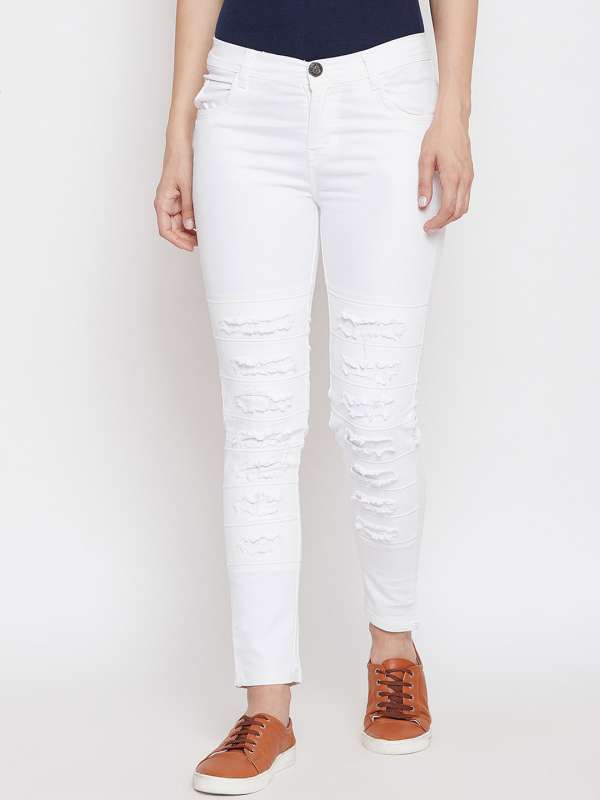 White Ripped Jeans Buy White Ripped Jeans online in India