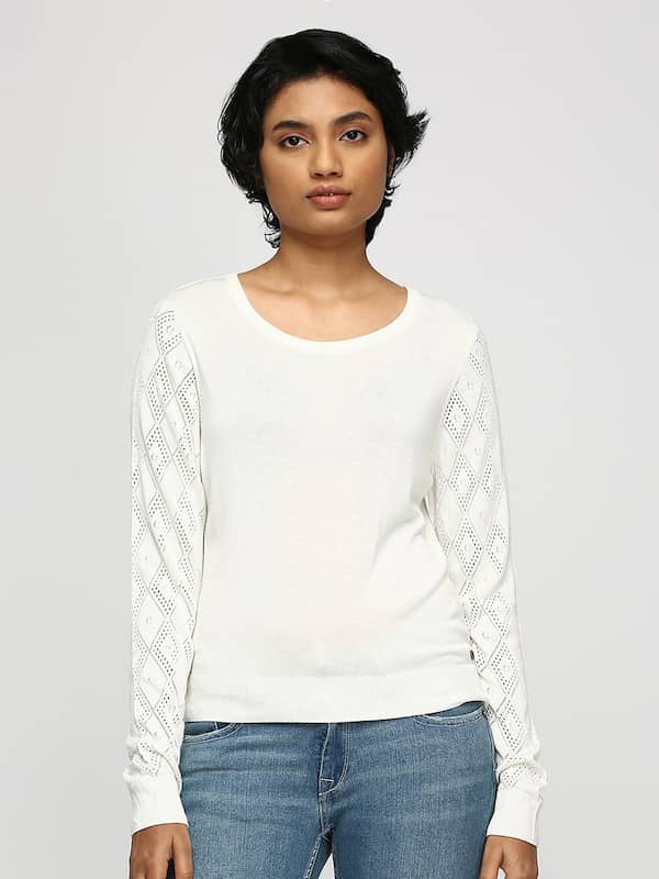 Buy White Sweaters & Cardigans for Women by DNMX Online