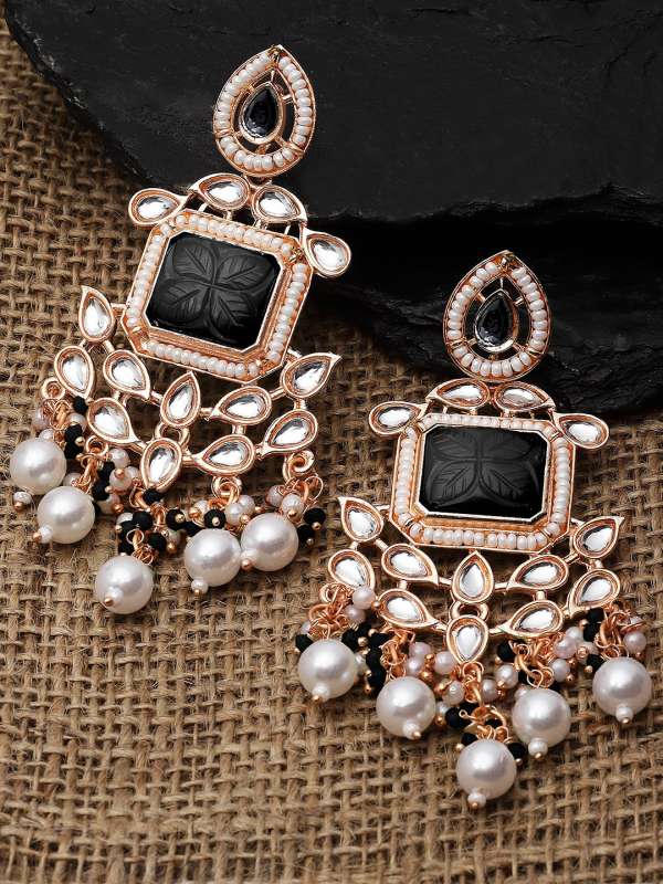 Black Rose Gold Copper Earrings Drop Buy Black Rose Gold Copper