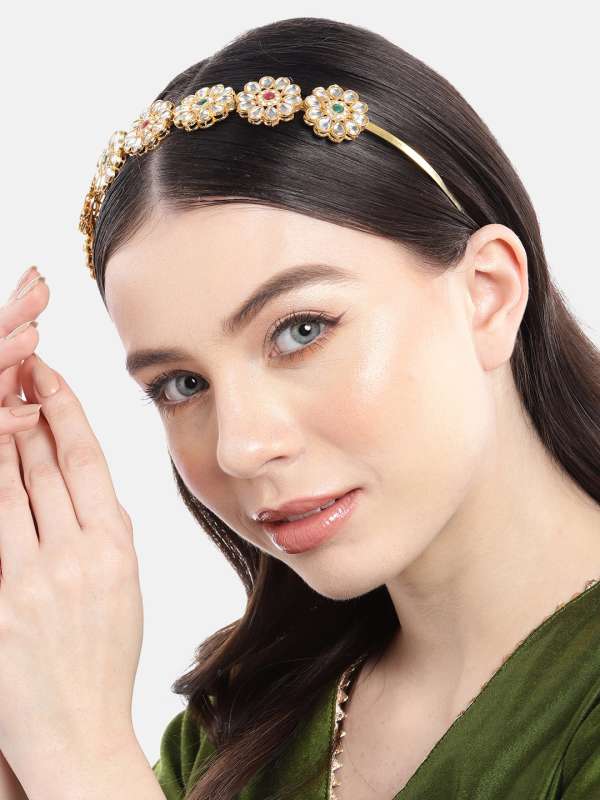 Buy Gold & White Hair Accessories for Women by Karatcart Online