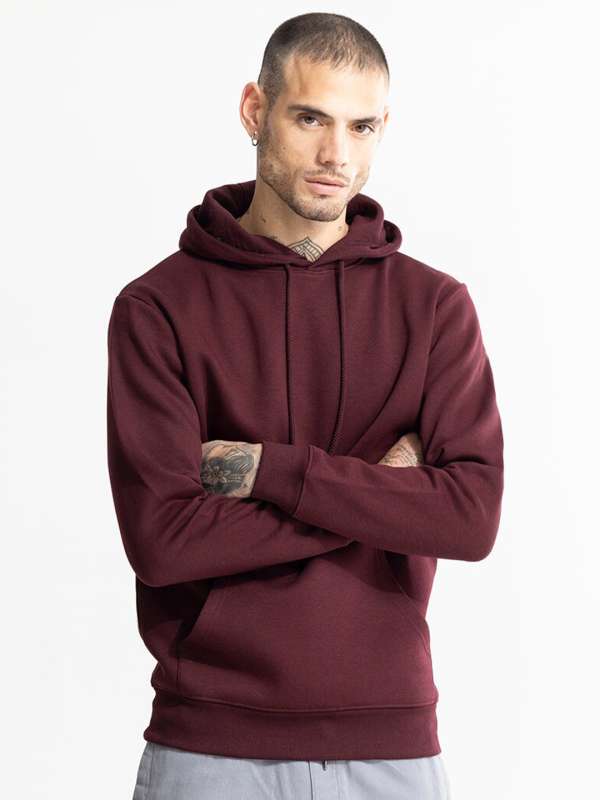 Men Solid Maroon Sweatshirts Buy Men Solid Maroon Sweatshirts
