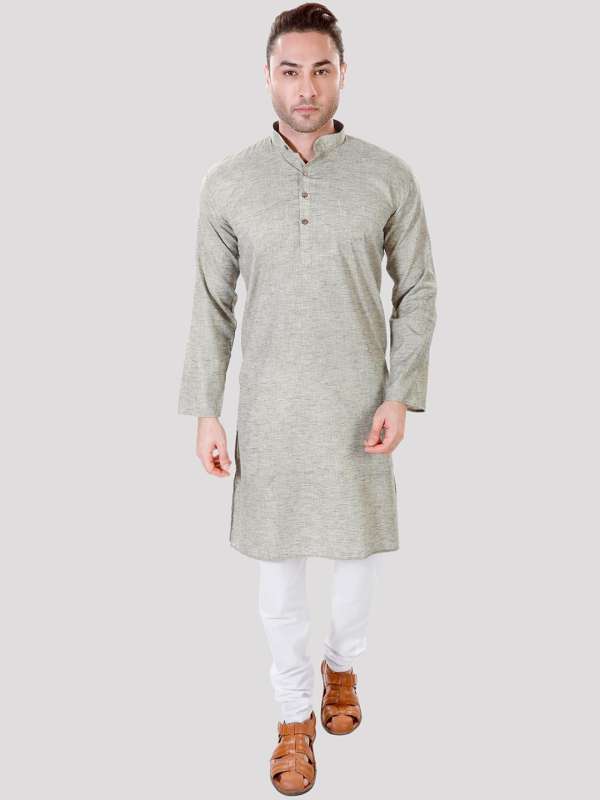 Linen Chinese Collar Kurtas Pyjama Buy Linen Chinese Collar