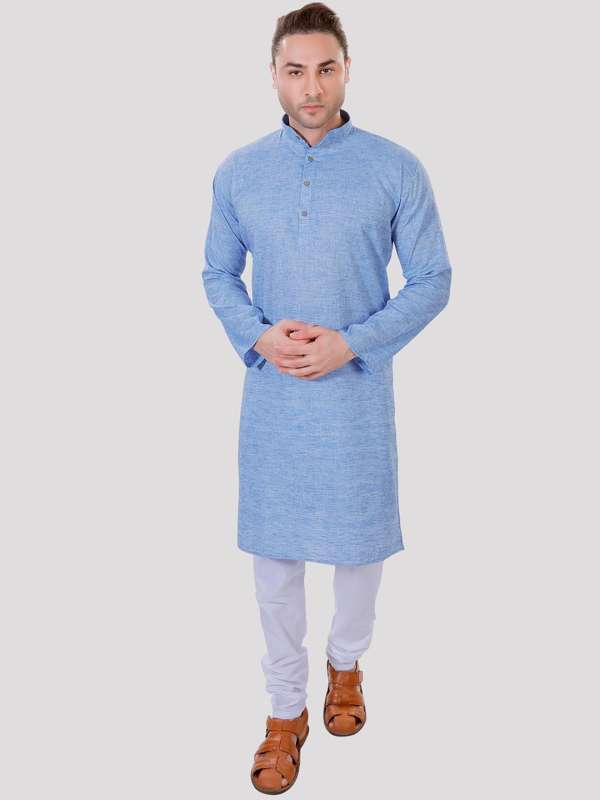 Linen Chinese Collar Kurtas Pyjama Buy Linen Chinese Collar