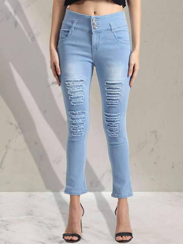 Buy A Okay Girls Slim Fit High Rise Highly Distressed Light Fade Stretchable Jeans Jeans for Girls 25939120 Myntra