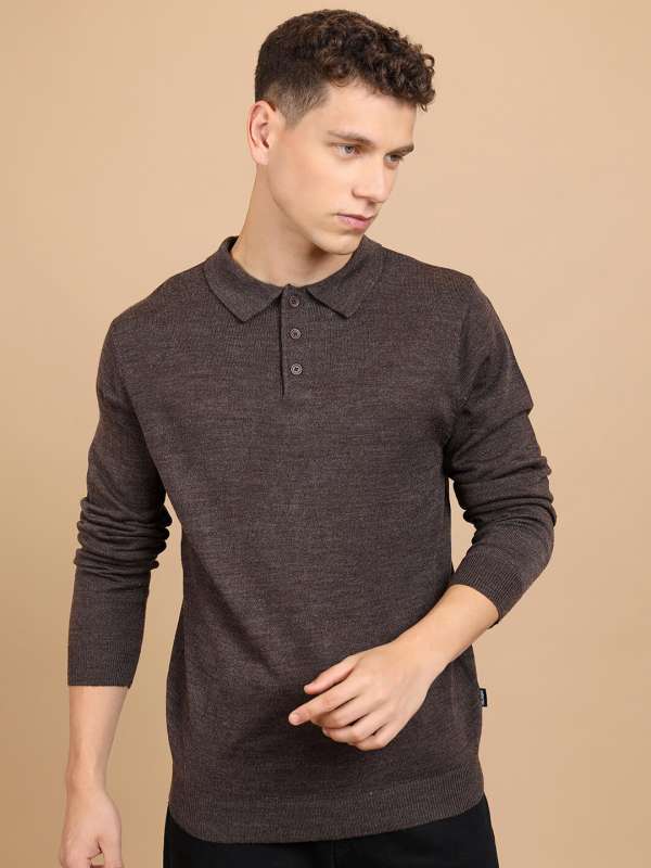 Long sleeve collared best sale sweater