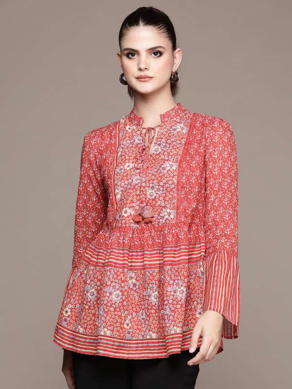 Ritu Kumar Red Printed Kurtis Buy Ritu Kumar Red Printed Kurtis online in India