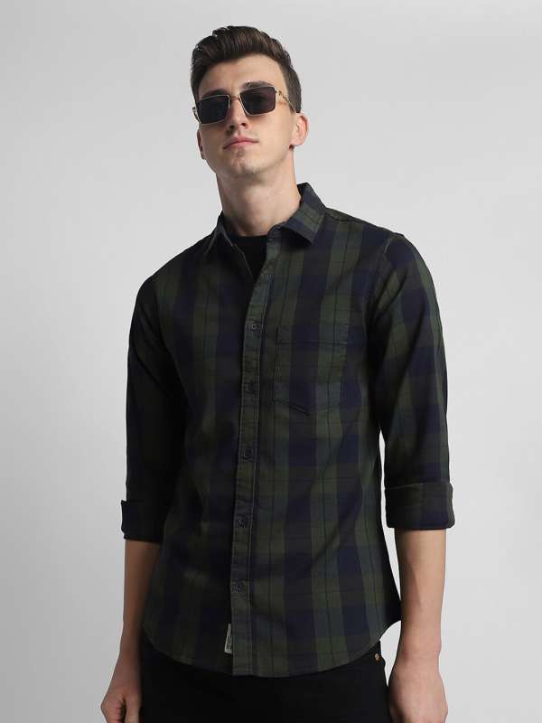Dark green check shirt hotsell