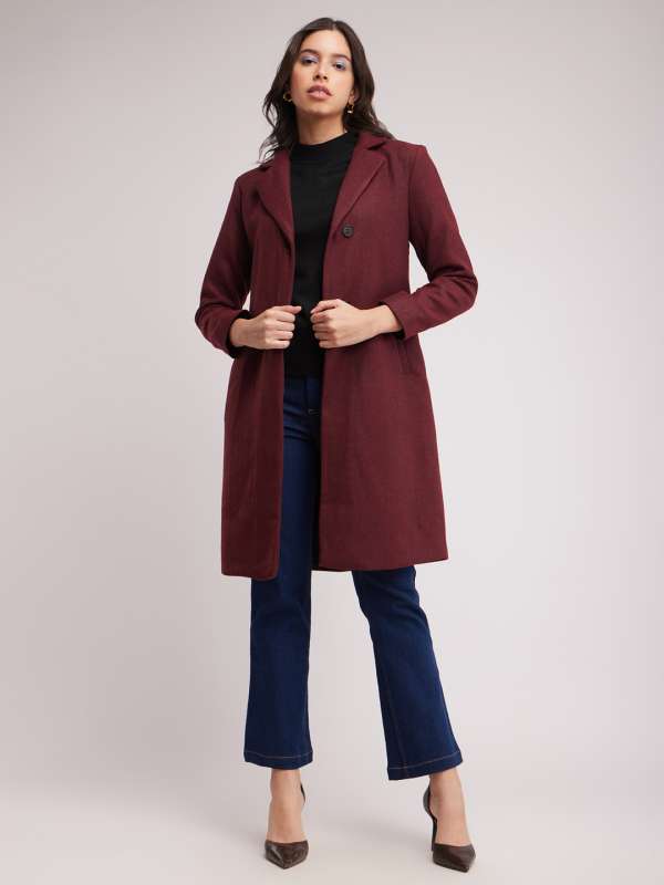 Maroon online long coat