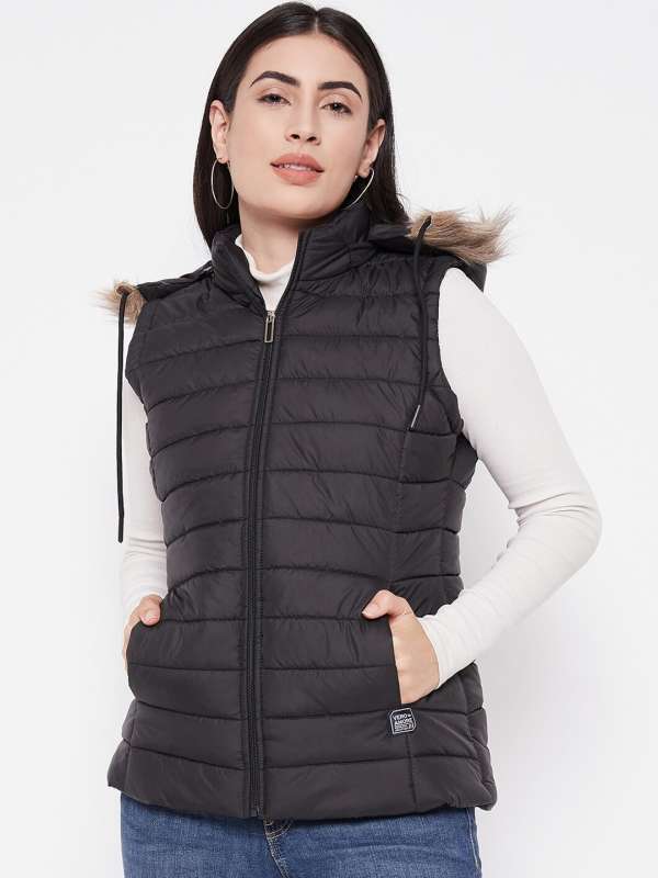 Women Sleeveless Jackets Buy Ladies fashionable Sleeveless Jackets Online Myntra