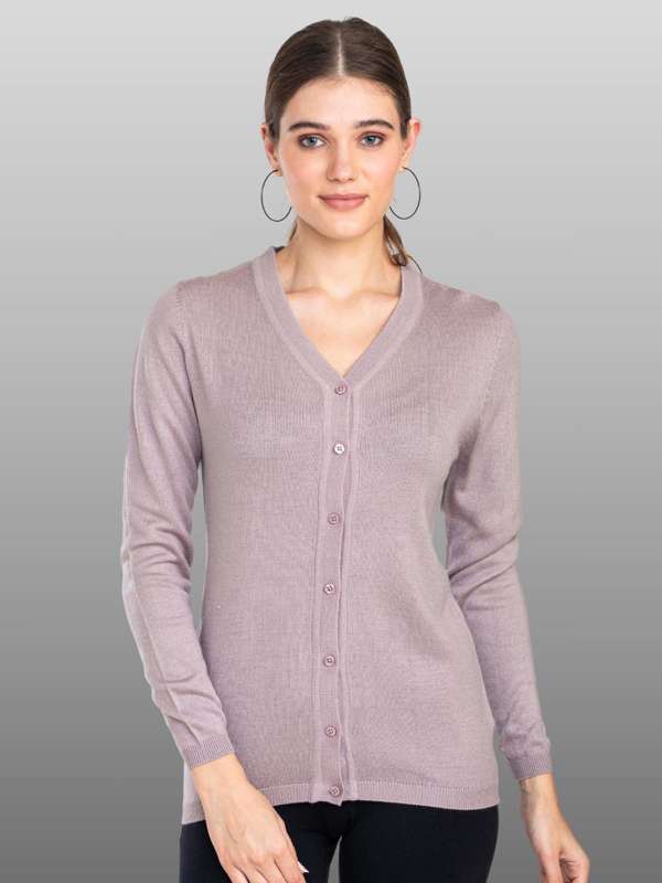 Buy Tokyo Talkies Grey V-Neck Argyle Sweater for Women Online at