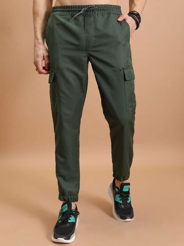 Buy Highlander Green Regular Fit Solid Casual Trouser for Men