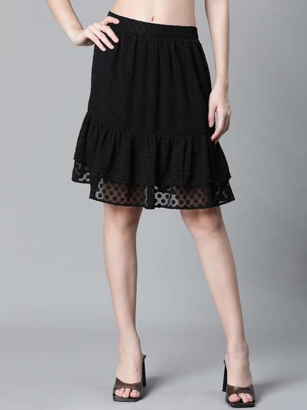 Knee length tiered clearance skirts
