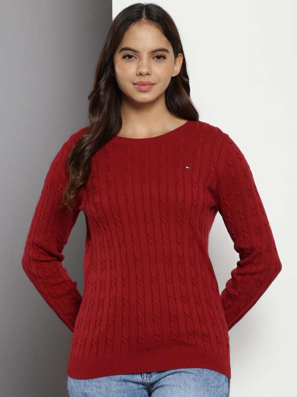 Womens red tommy hilfiger jumper outlet