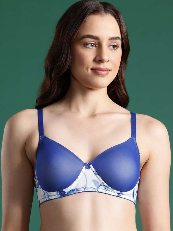 Buy Rosaline Padded Non-Wired 3/4th Coverage T-Shirt Bra - Harbor Blue at  Rs.400 online