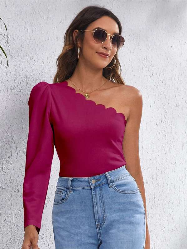 One shoulder best sale tops myntra
