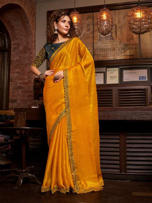 Plain pure chiffon sarees cheap