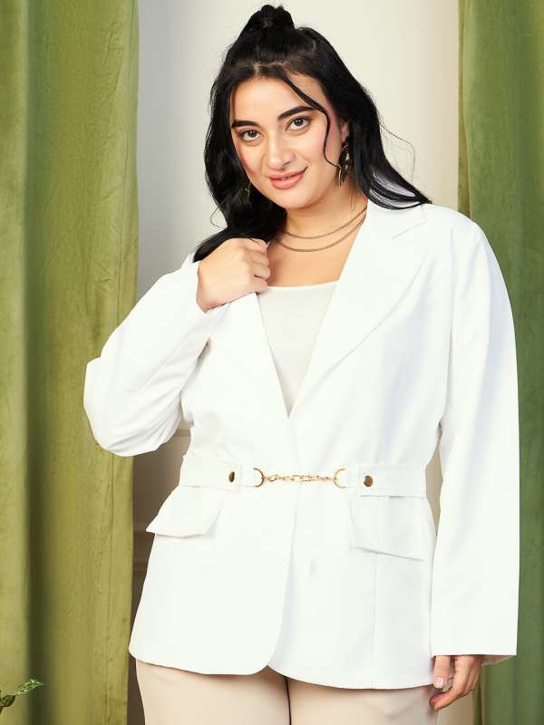 Women White Blazers Buy White Blazer Online for Women Myntra