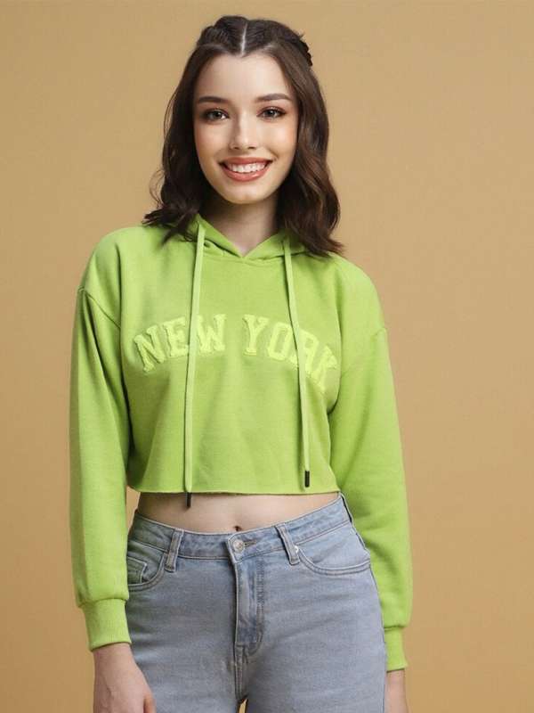 Neon green best sale cropped sweatshirt