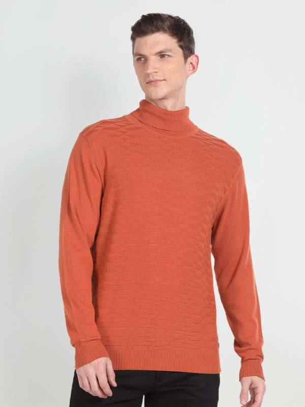 Orange Neck Sweater Buy Orange Neck Sweater online in India
