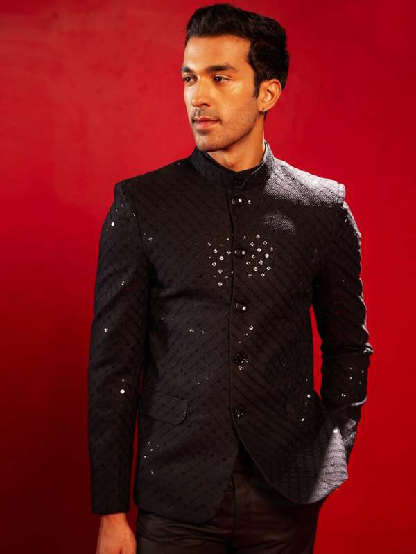 Band collar new arrivals with blazer