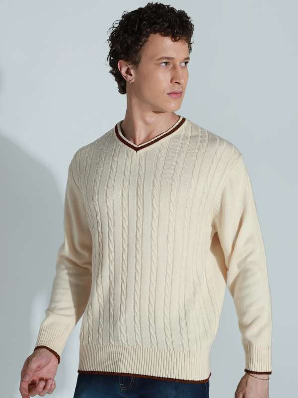 Men Beige Sweater Buy Men Beige Sweater online in India
