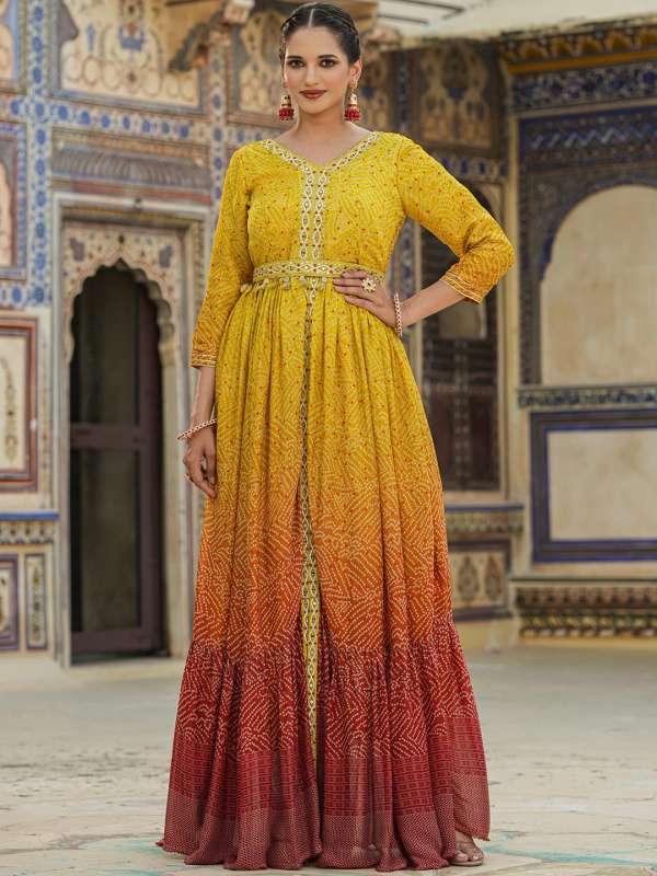 Yellow ethnic clearance dress for haldi