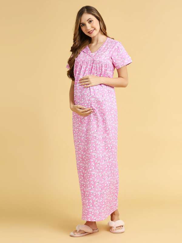 Pink Maternity & Nursing Nightwear Set