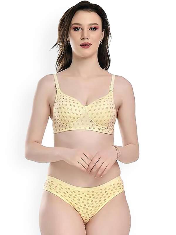 Yellow Polka Dotted Push Bra Panty Set 4205920.htm - Buy Yellow Polka  Dotted Push Bra Panty Set 4205920.htm online in India