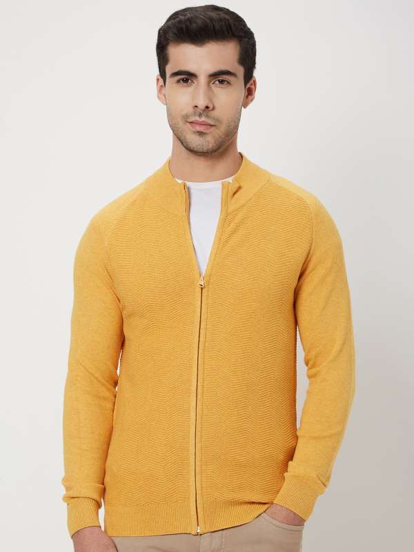 Yellow cardigan mens cheap