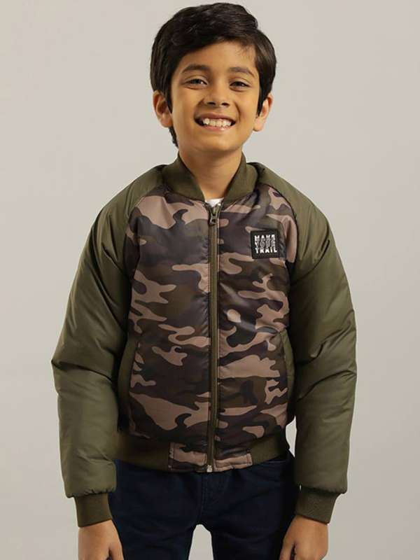 Boys camo bomber jacket hotsell