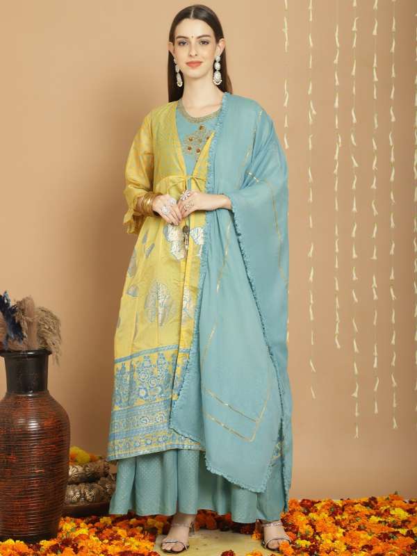Myntra semi stitched suits deals
