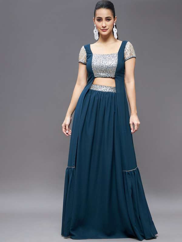 Long skirt online top party wear