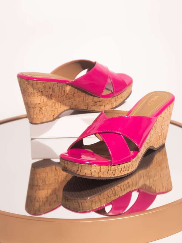 Hot pink wedge heels cheap