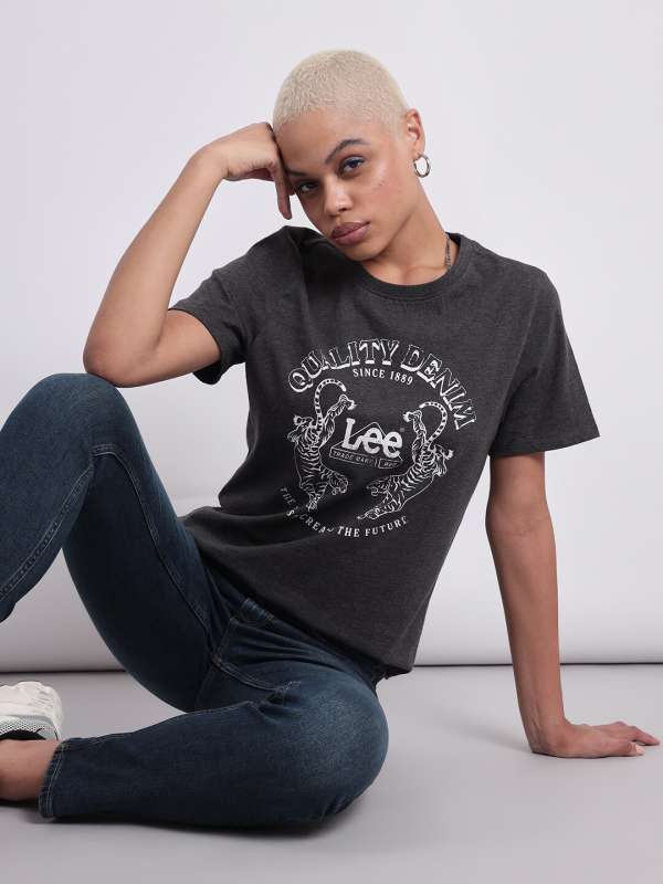 Lee Grey Casual T Shirts Buy Lee Grey Casual T Shirts online in India