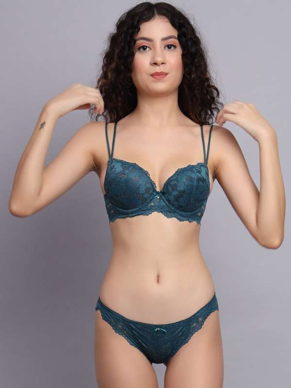 Letter Printed Bra Panty Set With Removable Bra Pads, Lingerie, Bra and Panty  Sets Free Delivery India.