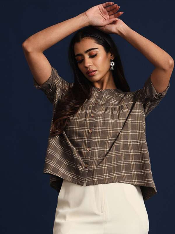 High low cotton tops on sale