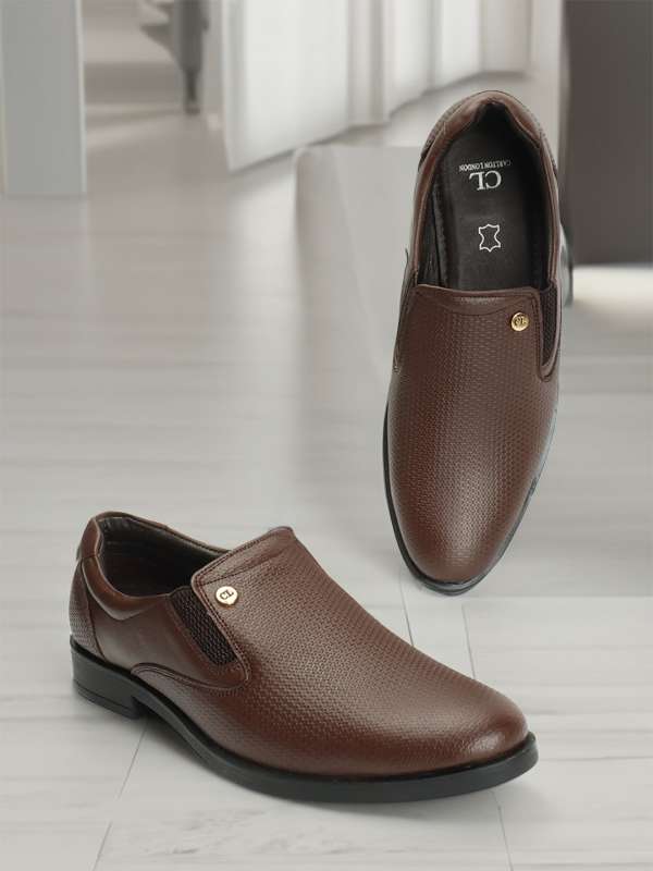Escaro Brown Leather Slip On Shoes 4625388.htm Buy Escaro Brown